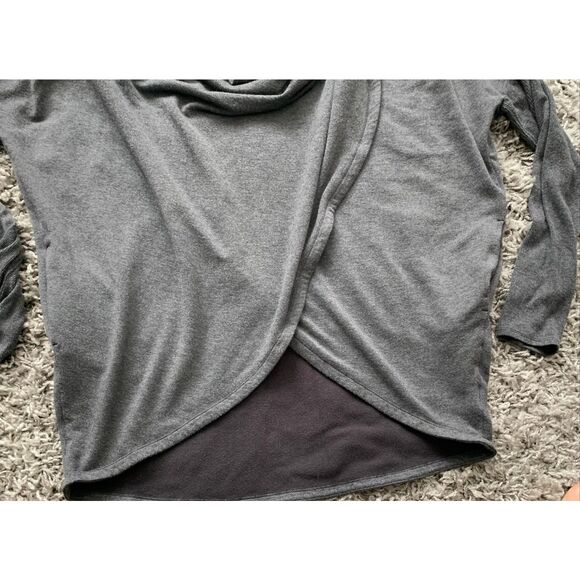 Athleta Purana Wrap Hooded gray Tunic Sweatshirt Top sz L - Picture 7 of 8